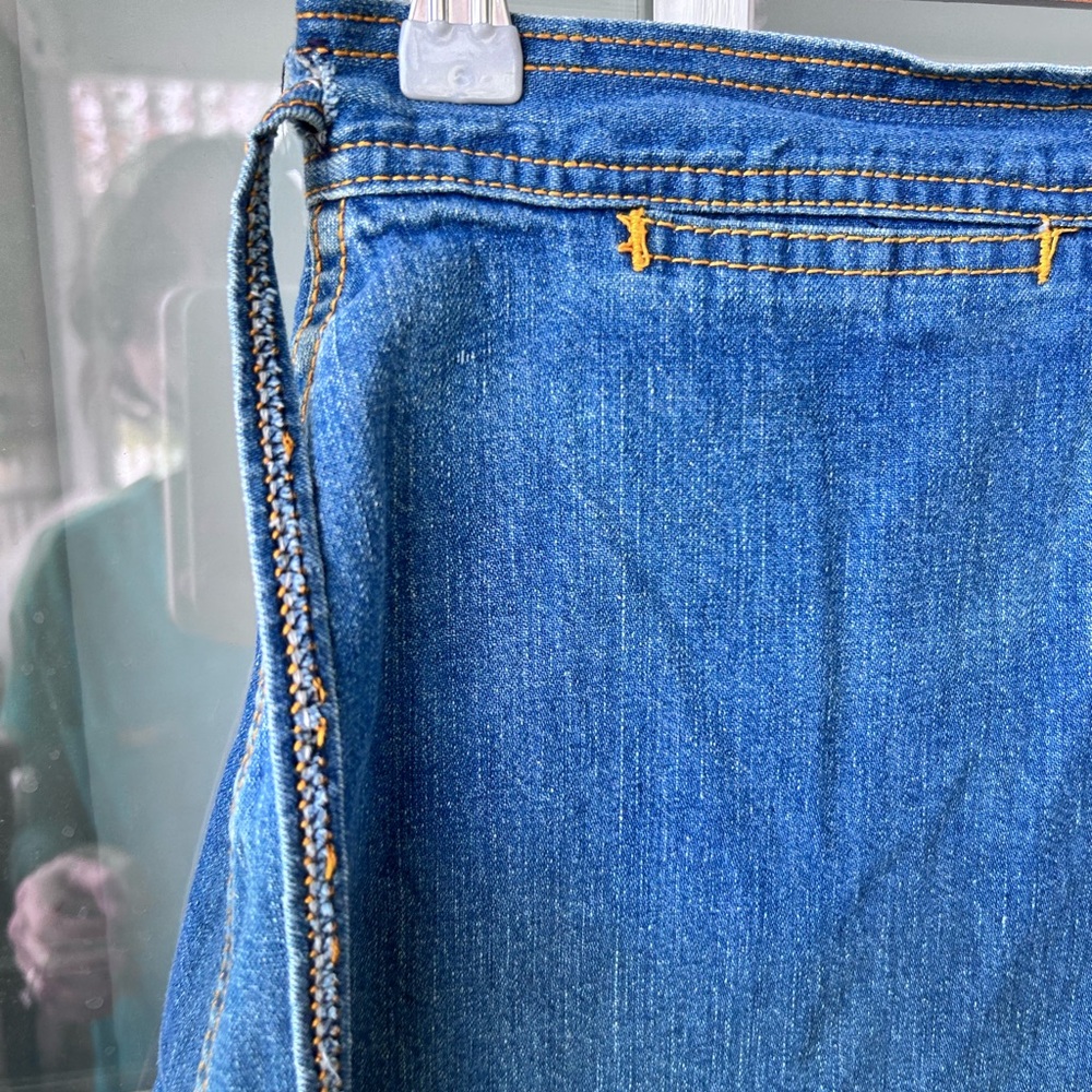 Vintage 80’s bon jour Classic Blue Denim A-Line wrap Skirt sm/md Country - Picture 2 of 3